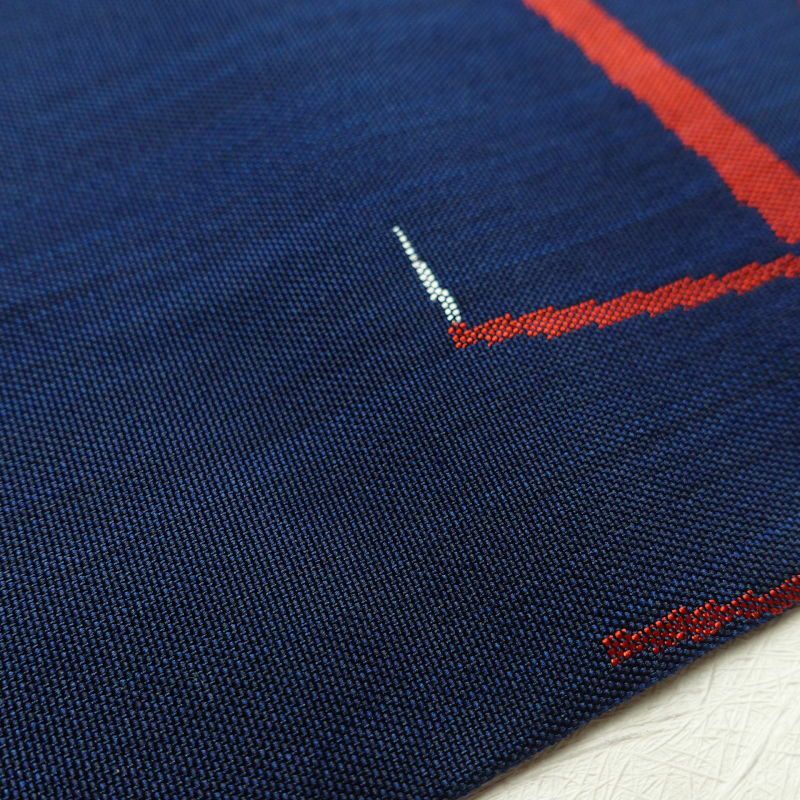 袋帯 六通柄 一般用 正絹 幾何学柄・抽象柄 青・紺_画像23