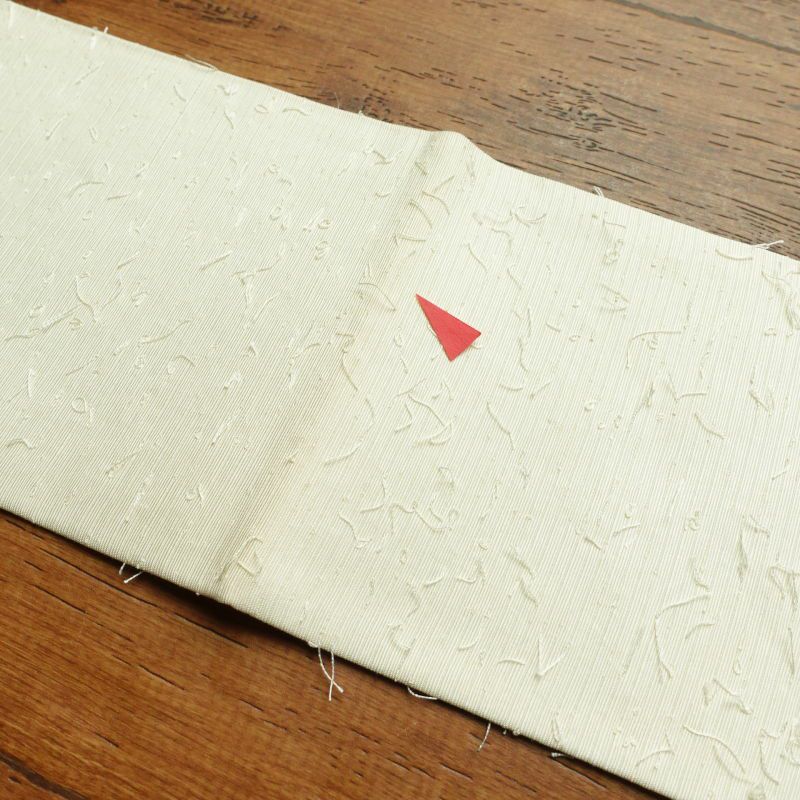 名古屋帯 太鼓柄 髭紬 正絹 風景柄 名古屋仕立て 白_画像22