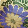 アンティーク帯 丸帯 正絹 花柄 菊 芍薬 通し仕立て ベージュ_画像4