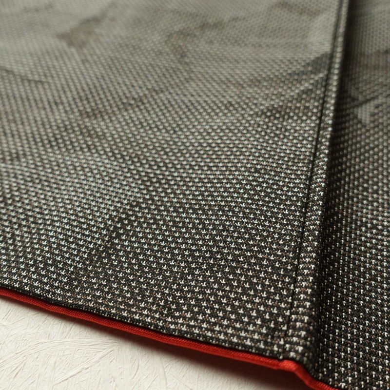 紬 美品 正絹 花柄 袷仕立て 茶 モダン_画像10