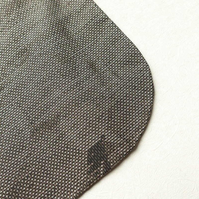 紬 美品 正絹 花柄 袷仕立て 茶 モダン_画像17