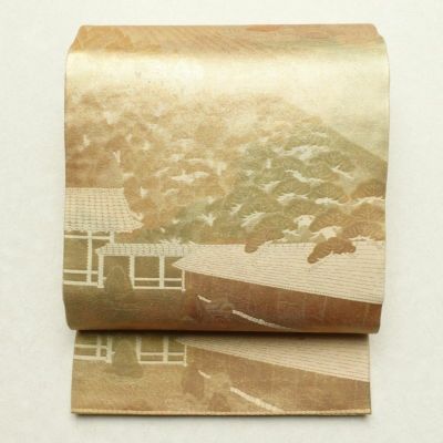 ＜6_25様リクエスト2点＞逸品＊正絹 六通柄袋帯 横段源氏香花鳥文 美品 袋帯 美品 秀品 華文 花鳥 箔 金糸 黒灰 六通 正絹 中古 : リユース