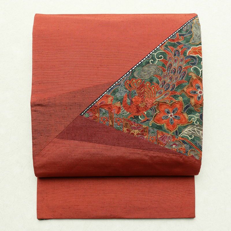 名古屋帯 太鼓柄 良品 スワトウ刺繍 相良刺繍 正絹 古典柄 名古屋 