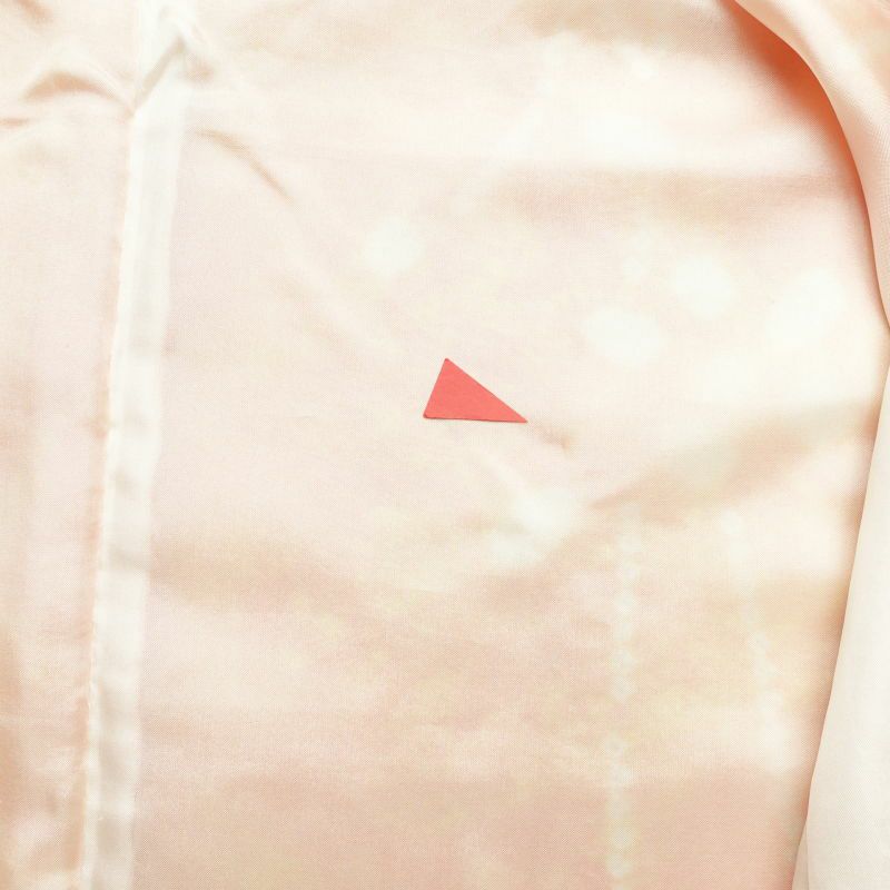 小紋 しつけ糸付き 絞り 正絹 木の葉・植物柄 袷仕立て 橙_画像29