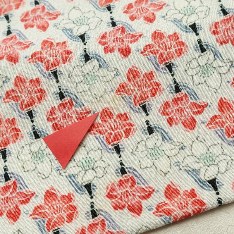 小紋 縮緬 正絹 花柄 袷仕立て 薄い色 緑・うぐいす色 ほぼ白色_画像28