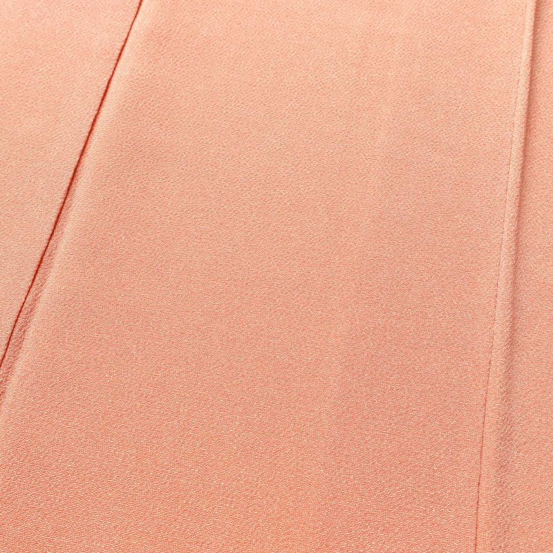 色無地 鮫小紋 美品 落款入り 一つ紋付き 縮緬 正絹 古典柄 袷仕立て 橙_画像5