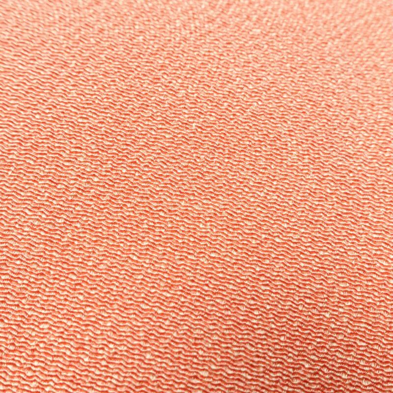 色無地 鮫小紋 美品 落款入り 一つ紋付き 縮緬 正絹 古典柄 袷仕立て 橙_画像6