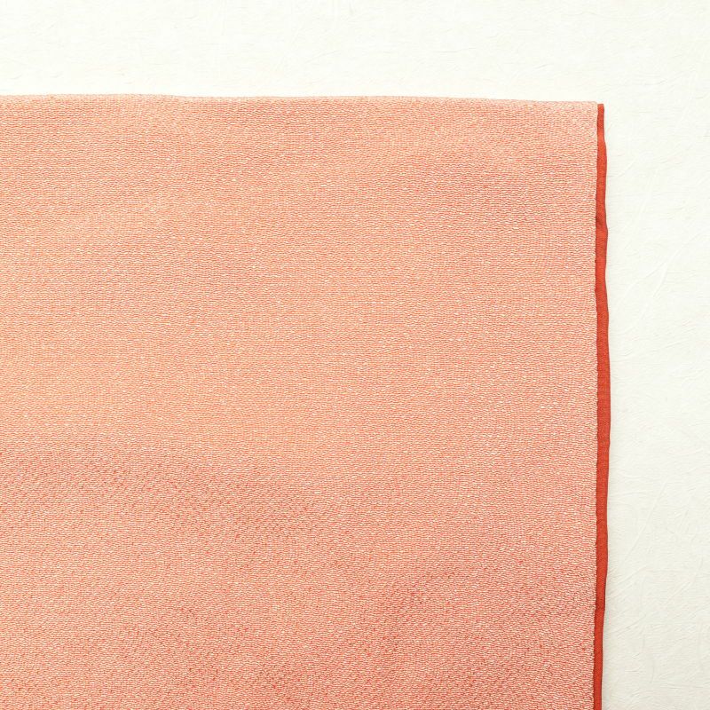 色無地 鮫小紋 美品 落款入り 一つ紋付き 縮緬 正絹 古典柄 袷仕立て 橙_画像14