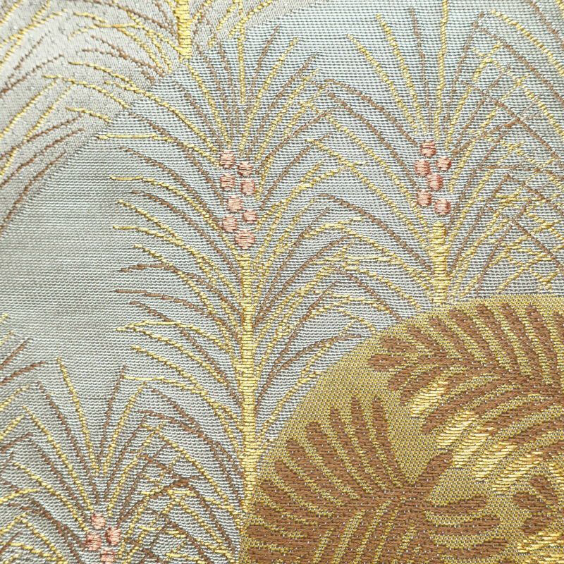 袋帯 六通柄 良品 西陣織 証紙あり フォーマル用 正絹 古典柄 グレー_画像6