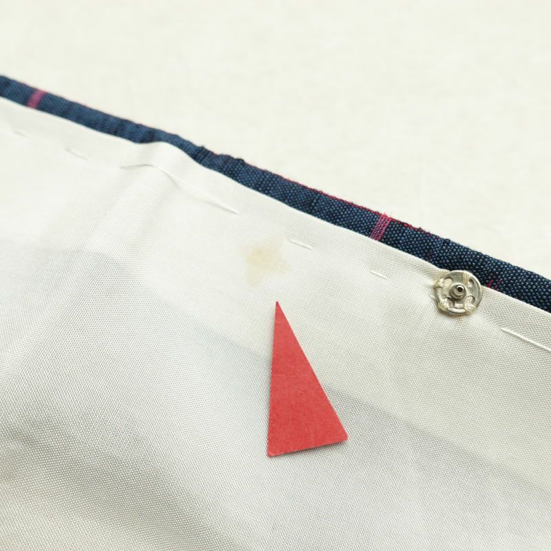 単衣 紬 正絹 幾何学柄・抽象柄 単衣仕立て 青・紺_画像28