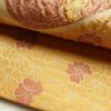 袋帯 六通柄 ふくれ織り 良品 一般用 正絹 花柄 黄・黄土色_画像9