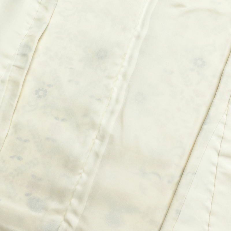 小紋  良品 しつけ糸付き 縮緬 総柄 正絹 花柄 袷仕立て クリーム_画像23