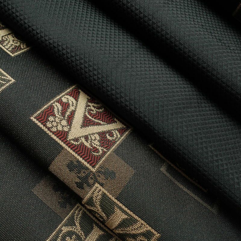 名古屋帯 六通柄 ポリエステル 幾何学柄・抽象柄 アルファベット 通し仕立て 茶_画像31