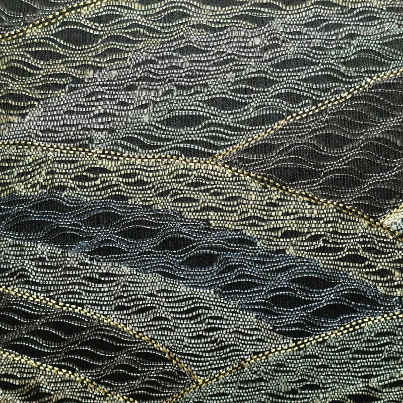 袋帯 六通柄 良品 一般用 正絹 幾何学柄・抽象柄 黒_画像3