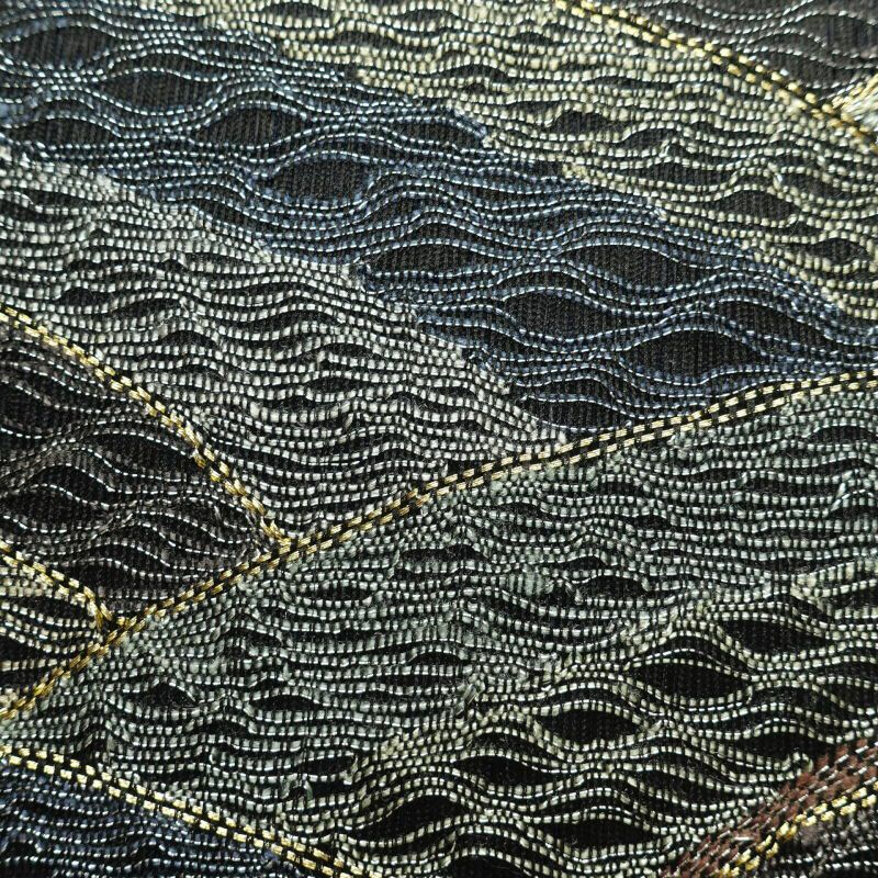 袋帯 六通柄 良品 一般用 正絹 幾何学柄・抽象柄 黒_画像7