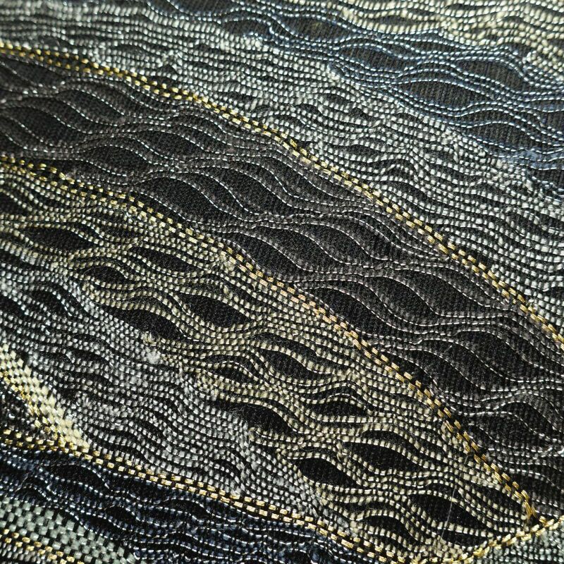 袋帯 六通柄 良品 一般用 正絹 幾何学柄・抽象柄 黒_画像8