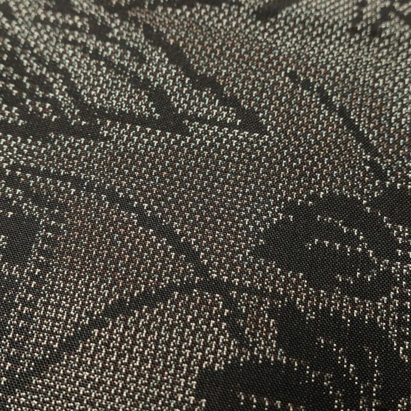 紬 付下げ風 正絹 風景柄 菖蒲 袷仕立て 茶_画像7