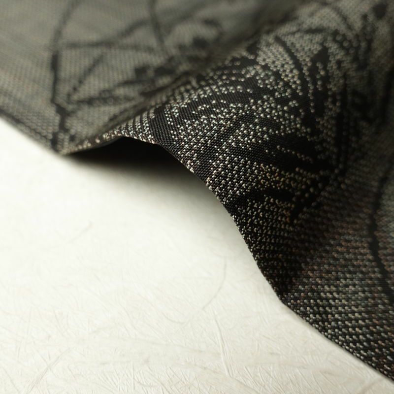 紬 付下げ風 正絹 風景柄 菖蒲 袷仕立て 茶_画像13