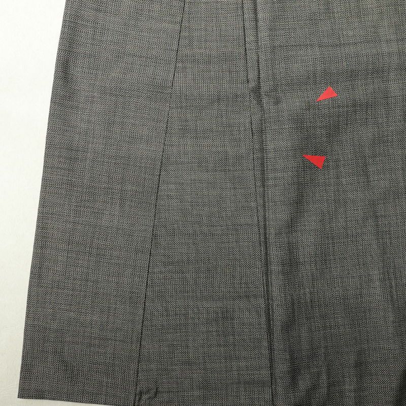 紬 付下げ風 正絹 風景柄 菖蒲 袷仕立て 茶_画像15