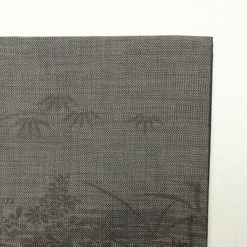 紬 付下げ風 正絹 風景柄 菖蒲 袷仕立て 茶_画像18