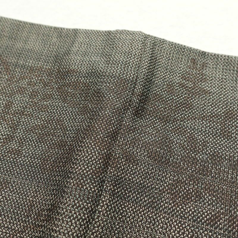 紬 付下げ風 正絹 風景柄 菖蒲 袷仕立て 茶_画像21