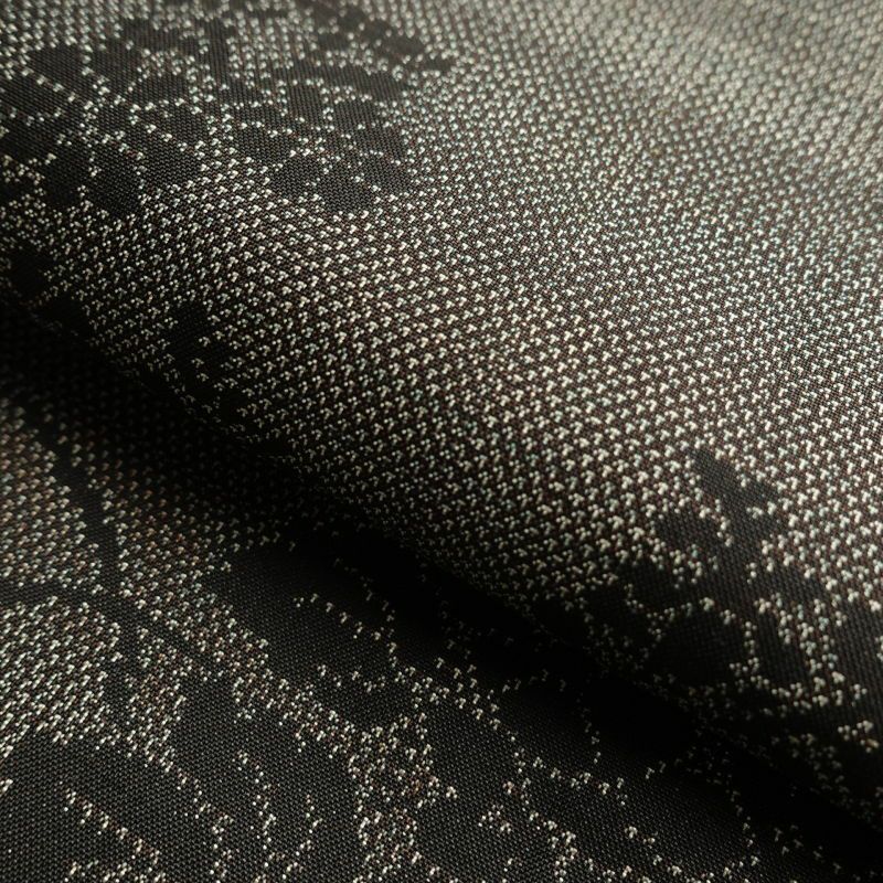 紬 付下げ風 正絹 風景柄 菖蒲 袷仕立て 茶_画像35