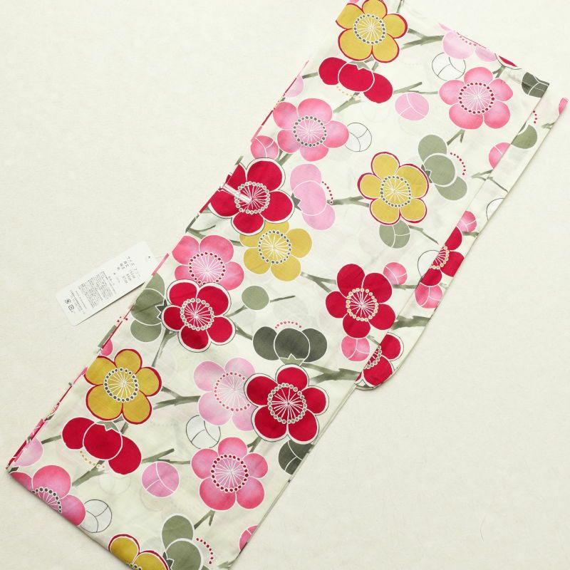 新品 浴衣 女性用 綿 梅づくしピンク_画像2