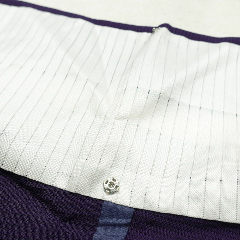 盛夏 絽 色無地 正絹 良品 一つ紋付き 背伏せ付き 無地 単衣仕立て 紫・藤色_画像27