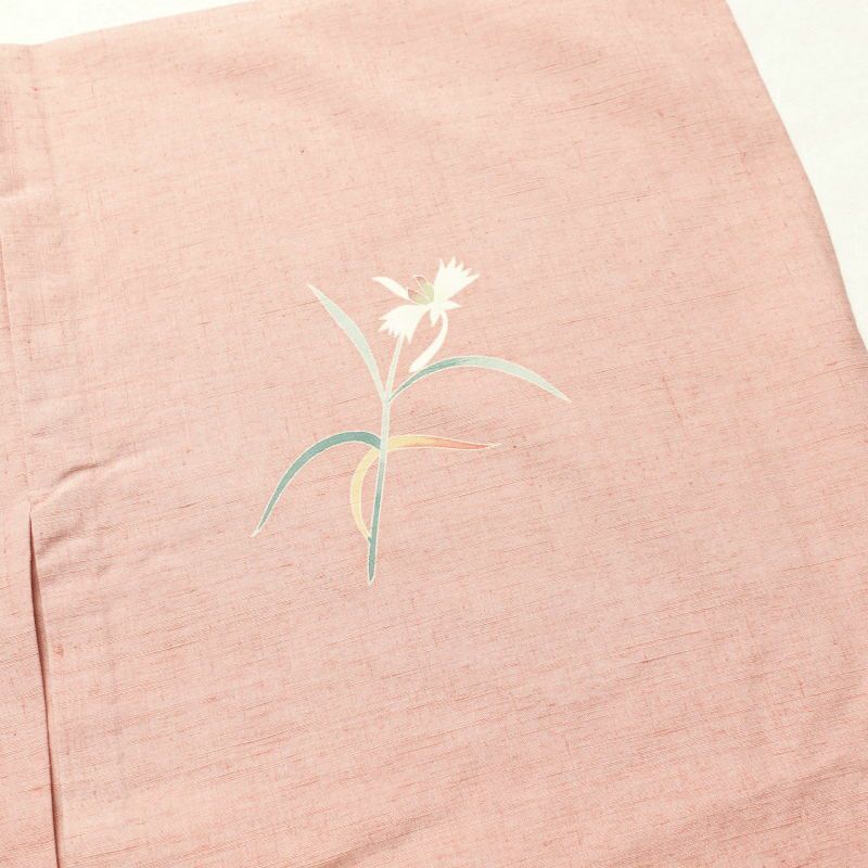 単衣 本加賀友禅 畠山登 付下げ 紬地 落款入り 正絹 花柄 単衣仕立て ピンク_画像19