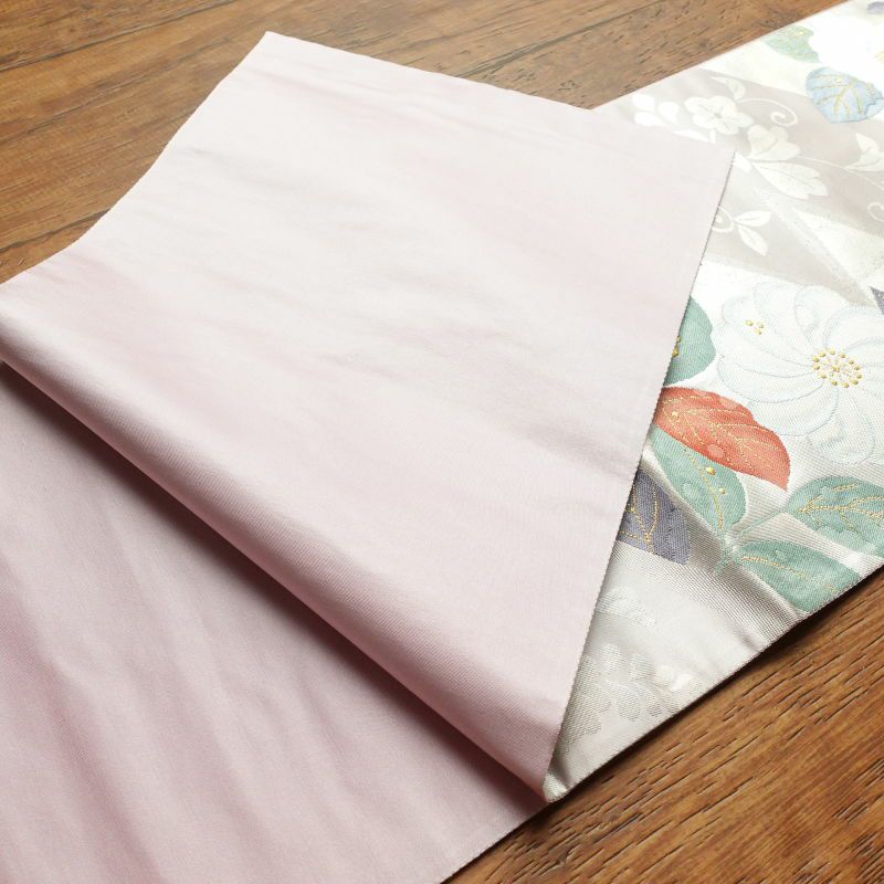 袋帯 六通柄 美品 フォーマル用 正絹 花柄 紫・藤色_画像13