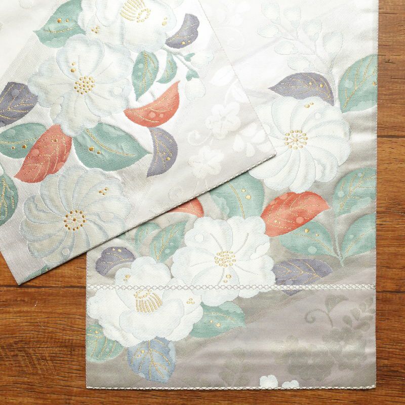 袋帯 六通柄 美品 フォーマル用 正絹 花柄 紫・藤色_画像18