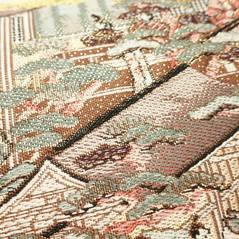 袋帯 全通柄 フォーマル用 正絹 人物・動物柄 金・銀_画像5