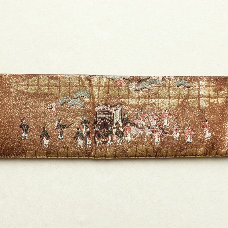 袋帯 全通柄 フォーマル用 正絹 人物・動物柄 金・銀_画像18