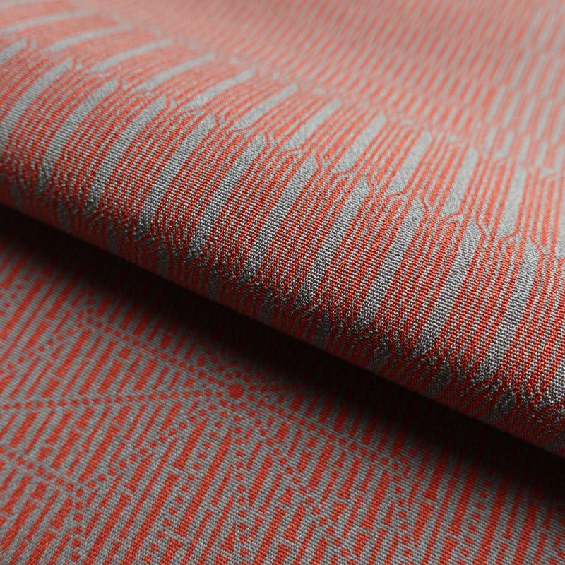 小紋 美品 正絹 幾何学柄・抽象柄 袷仕立て 小豆・エンジ_画像26