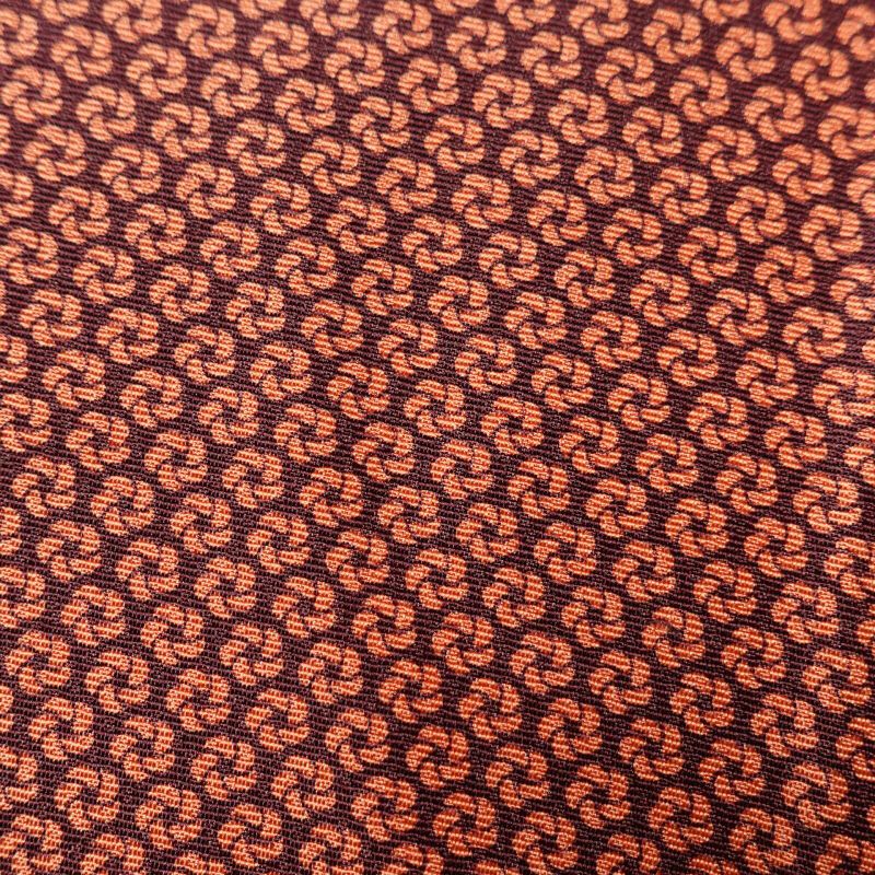 小紋 良品 着物 総柄 正絹 モダン風 古典柄 袷仕立て 橙_画像7