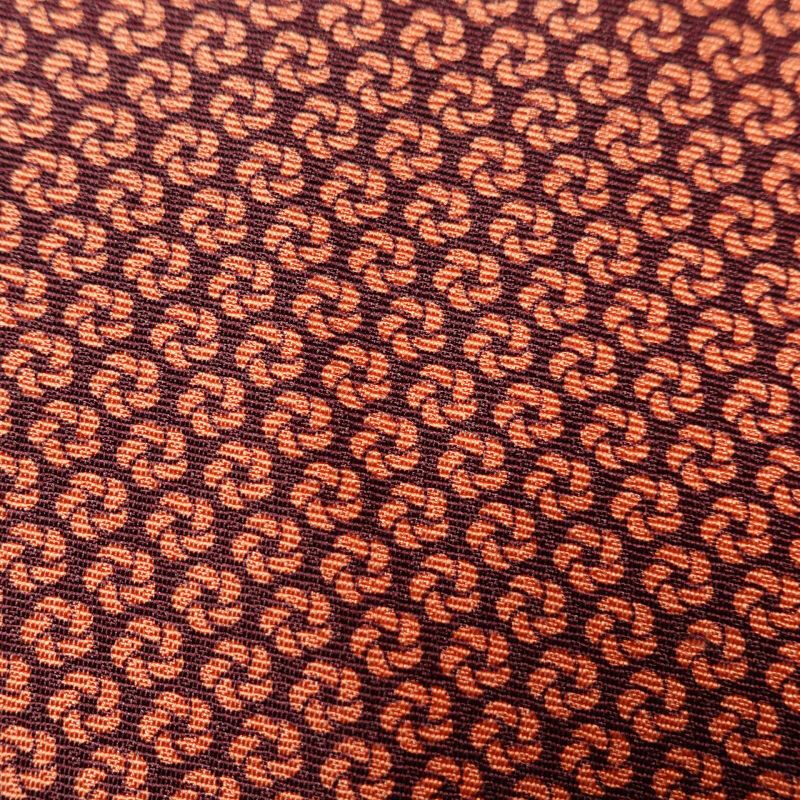 小紋 良品 着物 総柄 正絹 モダン風 古典柄 袷仕立て 橙_画像8