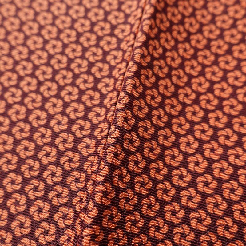 小紋 良品 着物 総柄 正絹 モダン風 古典柄 袷仕立て 橙_画像10