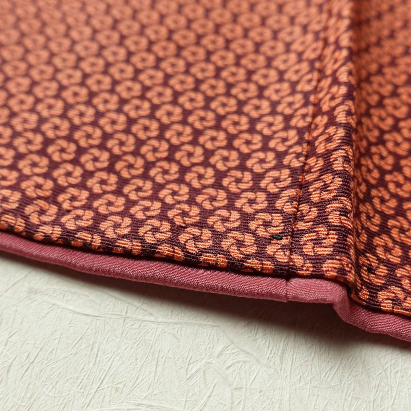 小紋 良品 着物 総柄 正絹 モダン風 古典柄 袷仕立て 橙_画像11