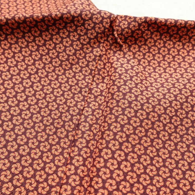 小紋 良品 着物 総柄 正絹 モダン風 古典柄 袷仕立て 橙_画像22