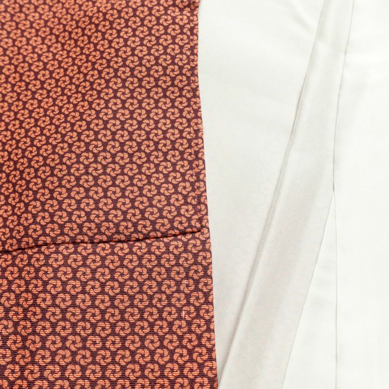 小紋 良品 着物 総柄 正絹 モダン風 古典柄 袷仕立て 橙_画像24