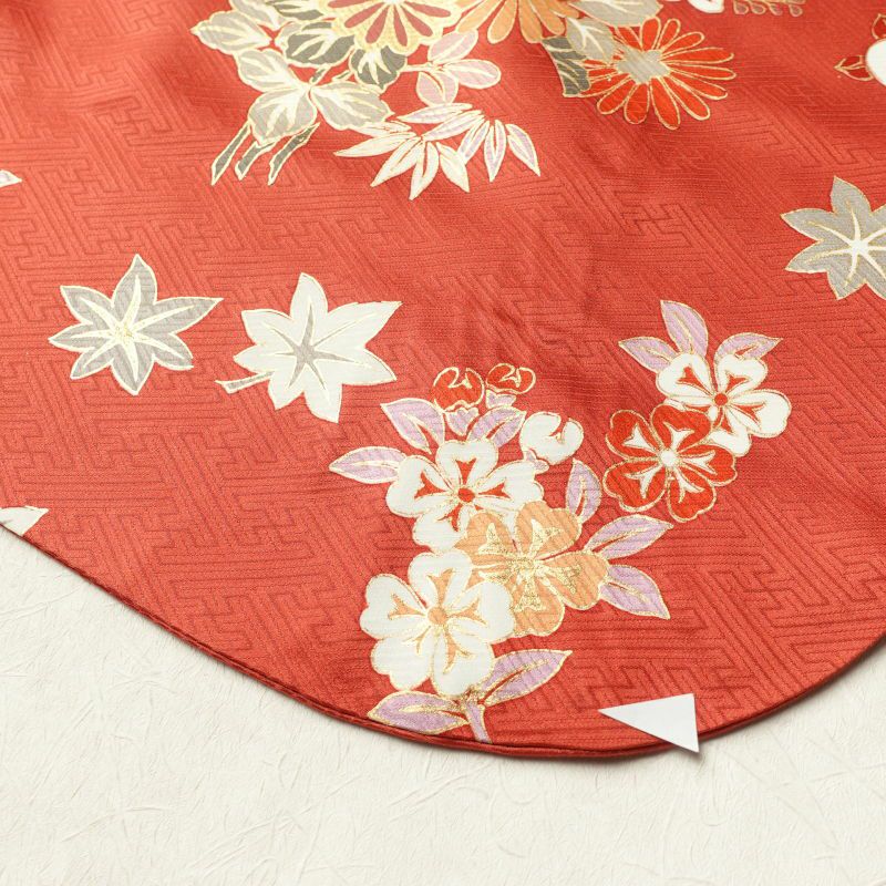 振袖 綸子 正絹 箔 金彩 古典柄 袷仕立て クリーム_画像25