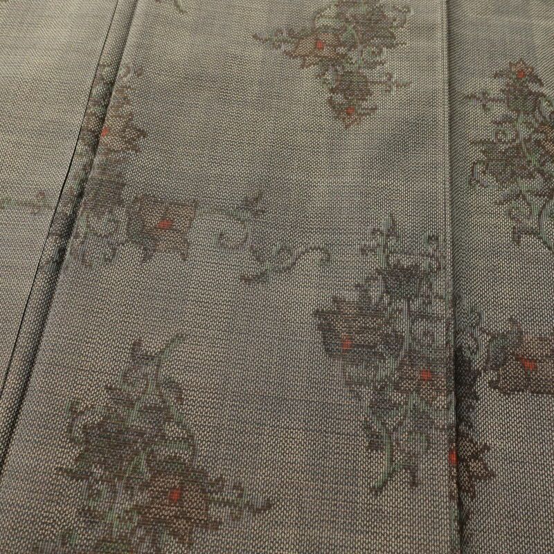 大島紬 良品 泥大島紬 古代染色伝承泥染 証紙あり 正絹 幾何学柄・抽象柄 袷仕立て 茶_画像5