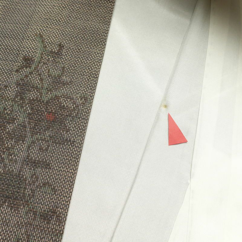 大島紬 良品 泥大島紬 古代染色伝承泥染 証紙あり 正絹 幾何学柄・抽象柄 袷仕立て 茶_画像24
