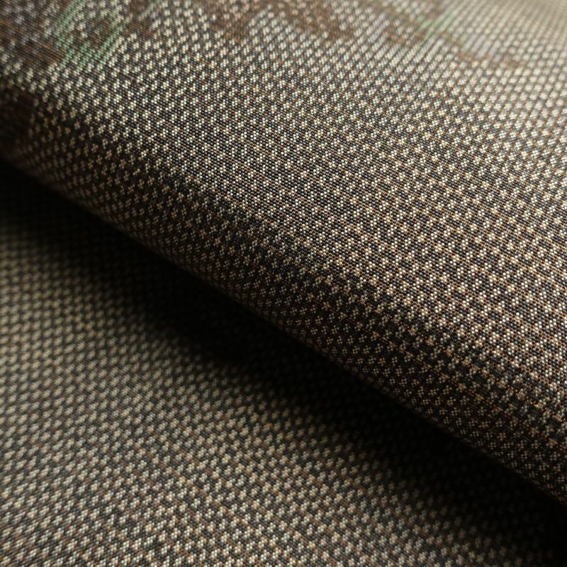 大島紬 良品 泥大島紬 古代染色伝承泥染 証紙あり 正絹 幾何学柄・抽象柄 袷仕立て 茶_画像29