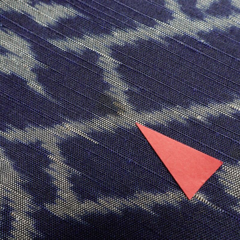 単衣 紬 正絹 肩当て 背伏せ付き 花柄 単衣仕立て 青・紺_画像30