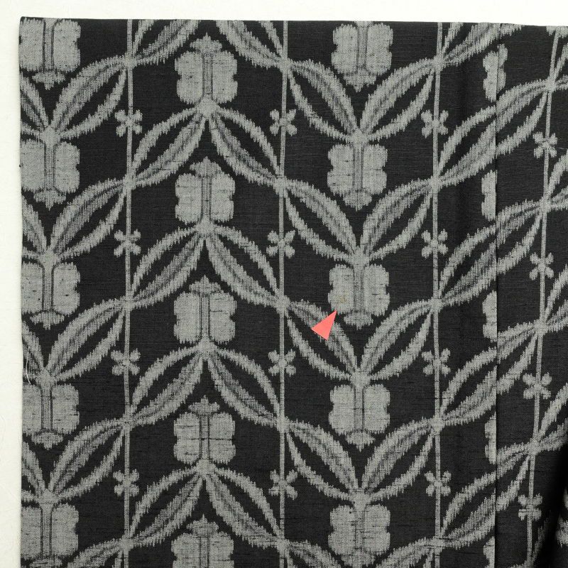 単衣 紬 正絹 幾何学柄・抽象柄 単衣仕立て 黒_画像26