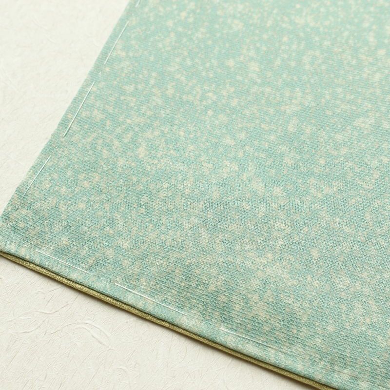 訪問着 しつけ糸付き 正絹 木の葉・植物柄 袷仕立て 緑・うぐいす色_画像11