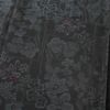 紬 良品 正絹 花柄 袷仕立て 黒地 青・紺 大きいサイズ_画像6