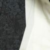 紬 良品 正絹 花柄 袷仕立て 黒地 青・紺 大きいサイズ_画像24