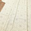 紬 正絹 花柄 袷仕立て クリーム サラッとした手触り_画像5